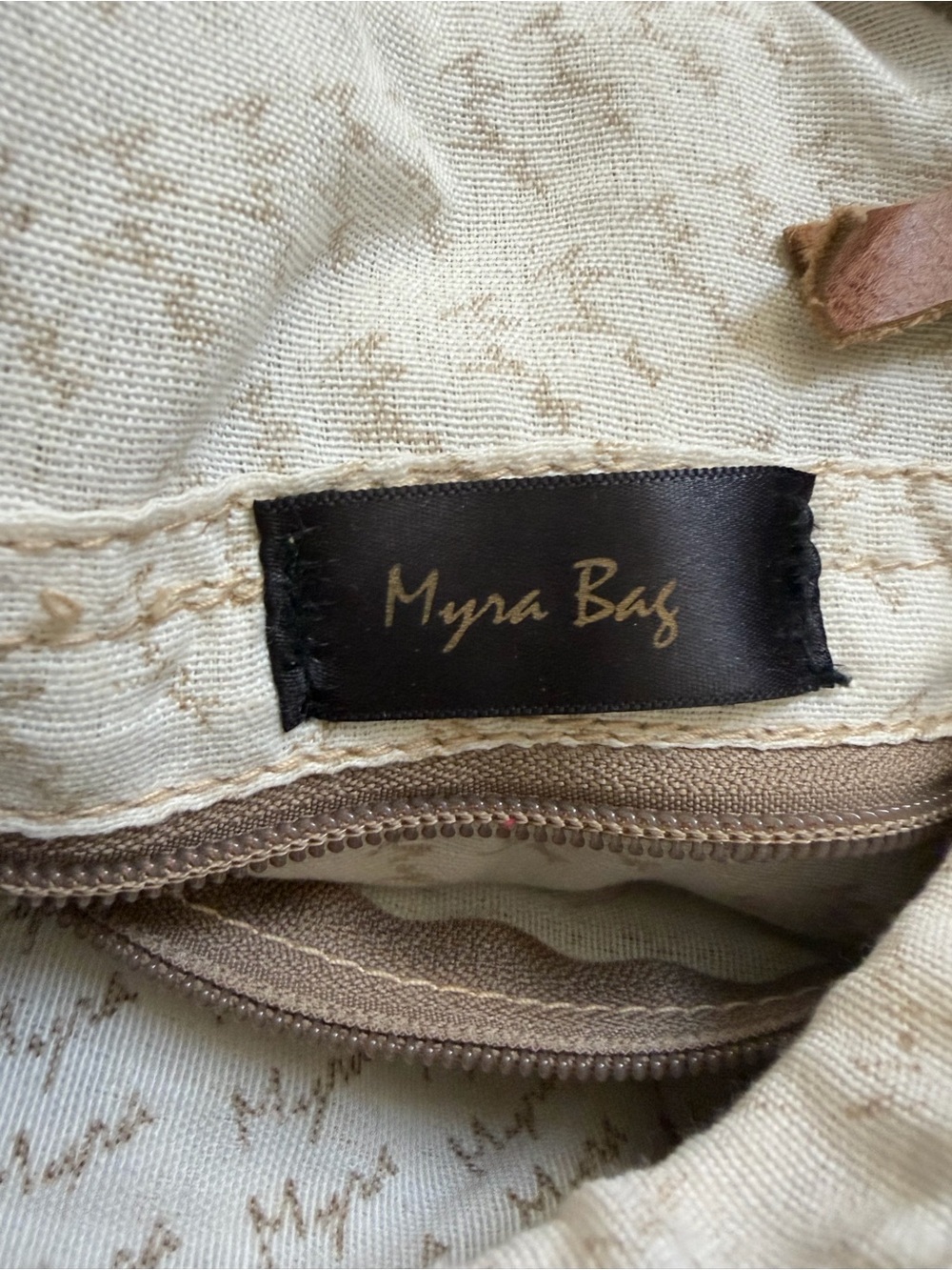 Myra Bag upcycled denim shoulder bag with canvas and leather - Picture 7 of 12